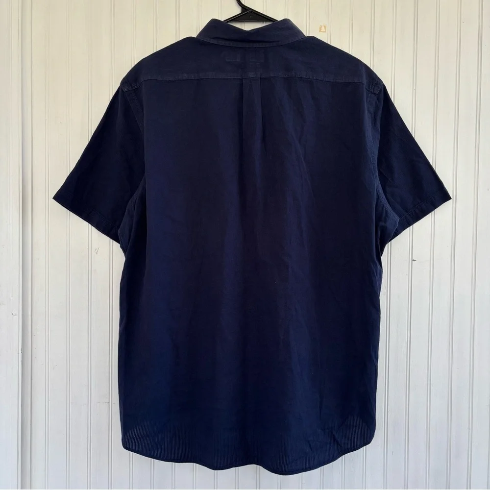 Polo Ralph Lauren Men's Navy Blue RL Prepster Classic Fit Seersucker Shirt LARGE